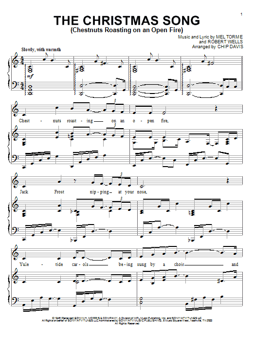 Mannheim Steamroller The Christmas Song (Chestnuts Roasting On An Open Fire) Sheet Music Notes & Chords for Piano, Vocal & Guitar (Right-Hand Melody) - Download or Print PDF