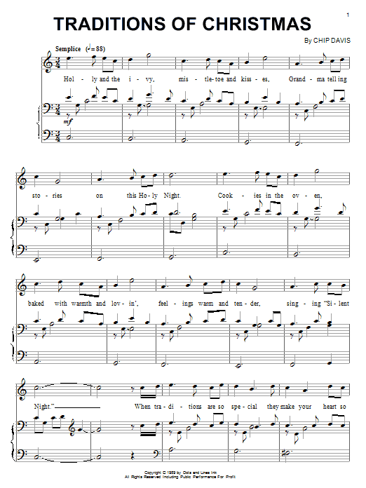 Mannheim Steamroller Traditions Of Christmas Sheet Music Notes & Chords for Piano - Download or Print PDF