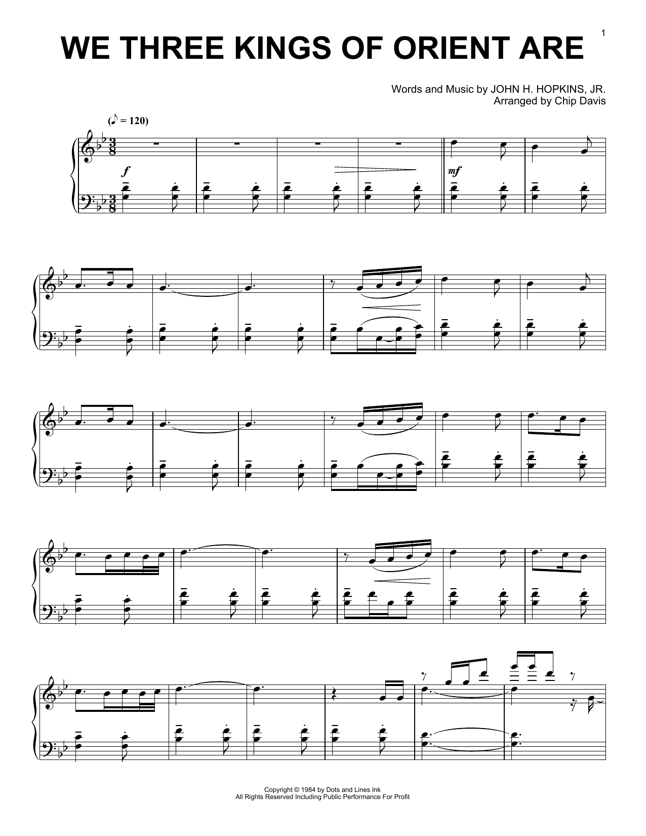 Mannheim Steamroller We Three Kings Of Orient Are Sheet Music Notes & Chords for Piano Solo - Download or Print PDF