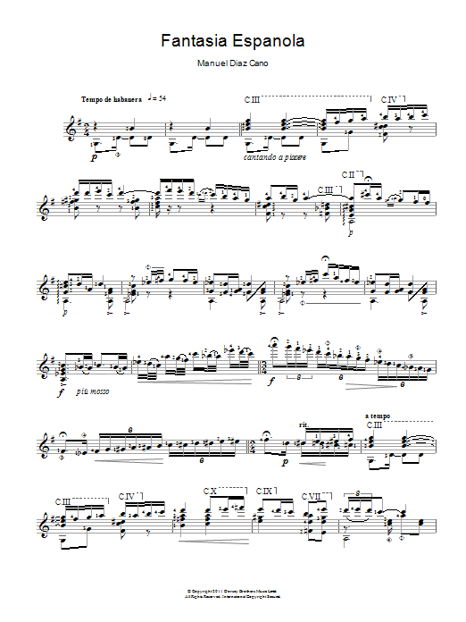 Manuel Díaz Cano Fantasia Espanola Sheet Music Notes & Chords for Guitar - Download or Print PDF
