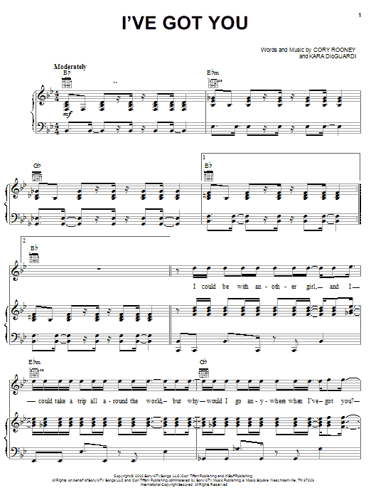 Marc Anthony I've Got You Sheet Music Notes & Chords for Piano, Vocal & Guitar (Right-Hand Melody) - Download or Print PDF