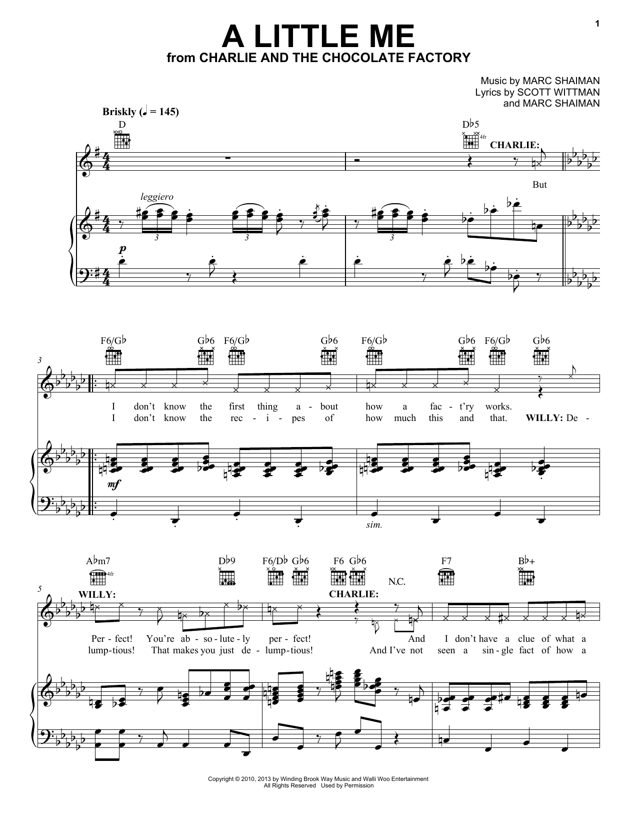 Marc Shaiman & Scott Wittman A Little Me Sheet Music Notes & Chords for Piano, Vocal & Guitar (Right-Hand Melody) - Download or Print PDF