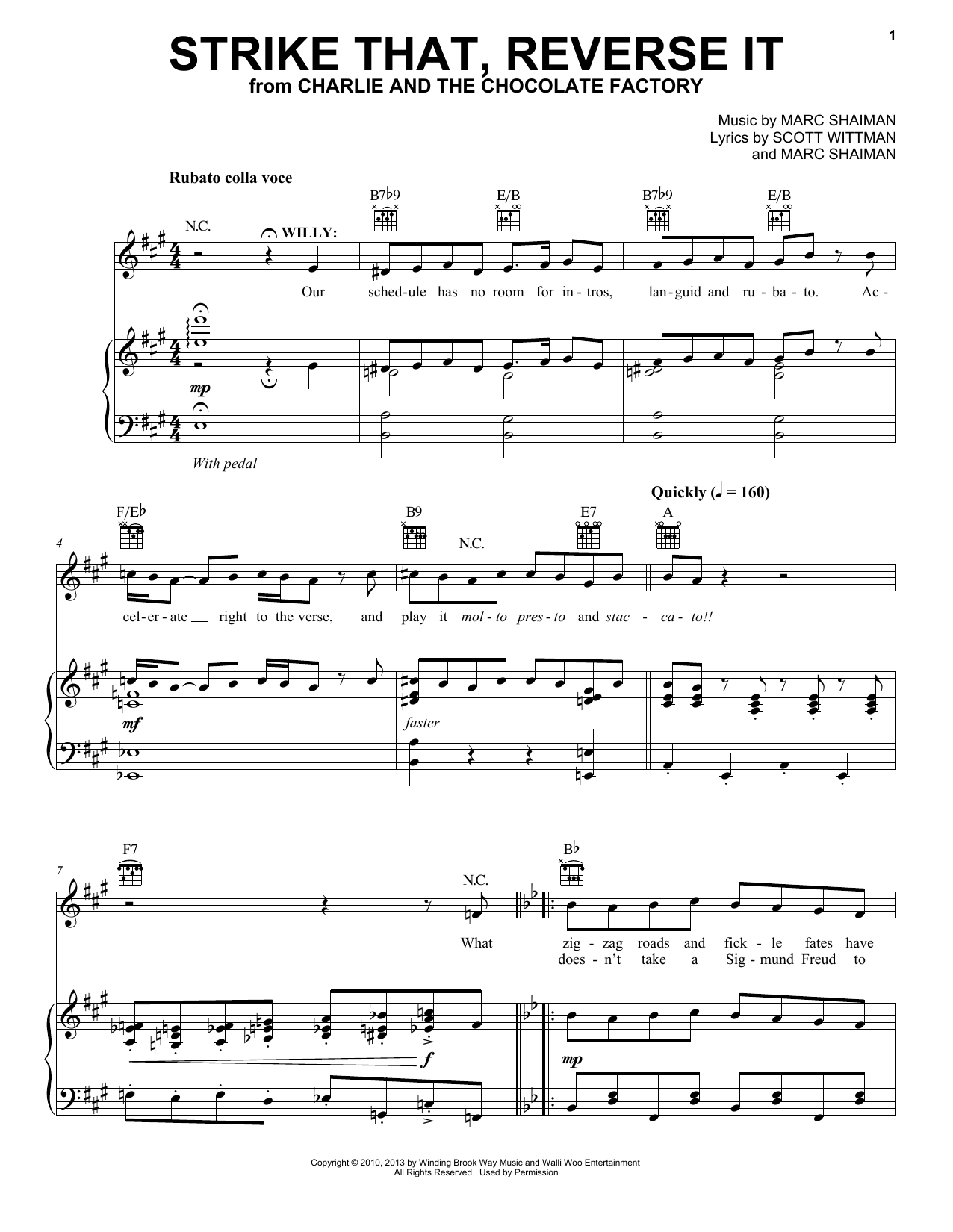 Marc Shaiman & Scott Wittman Strike That, Reverse It Sheet Music Notes & Chords for Piano, Vocal & Guitar (Right-Hand Melody) - Download or Print PDF