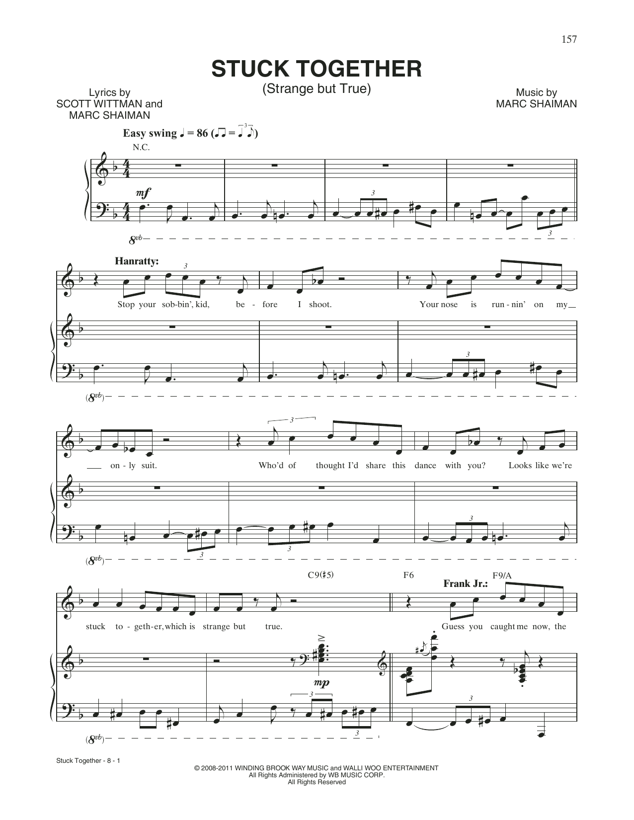 Marc Shaiman & Scott Wittman Stuck Together (Strange But True) (from Catch Me If You Can) Sheet Music Notes & Chords for Piano & Vocal - Download or Print PDF