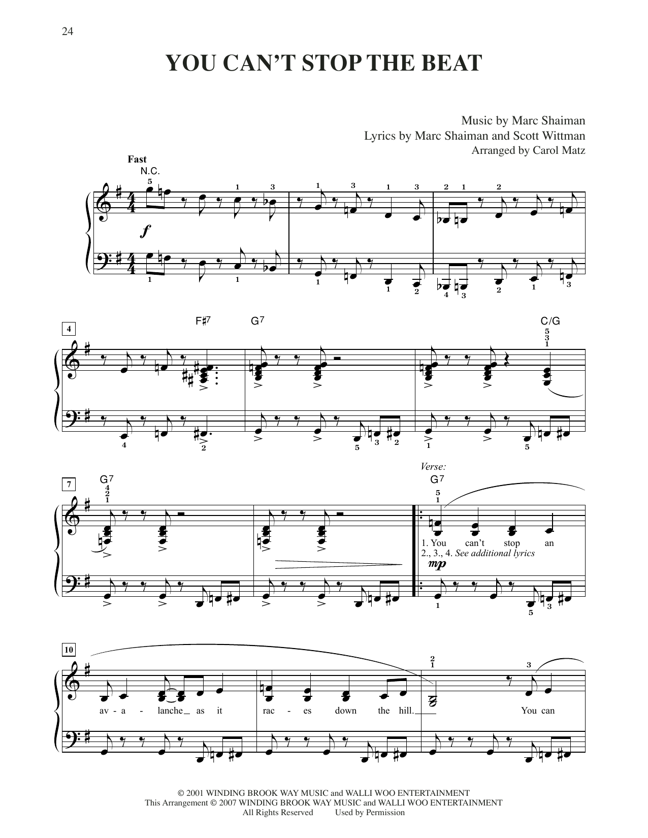 Marc Shaiman & Scott Wittman You Can't Stop The Beat (from Hairspray) (arr. Carol Matz) Sheet Music Notes & Chords for Easy Piano - Download or Print PDF
