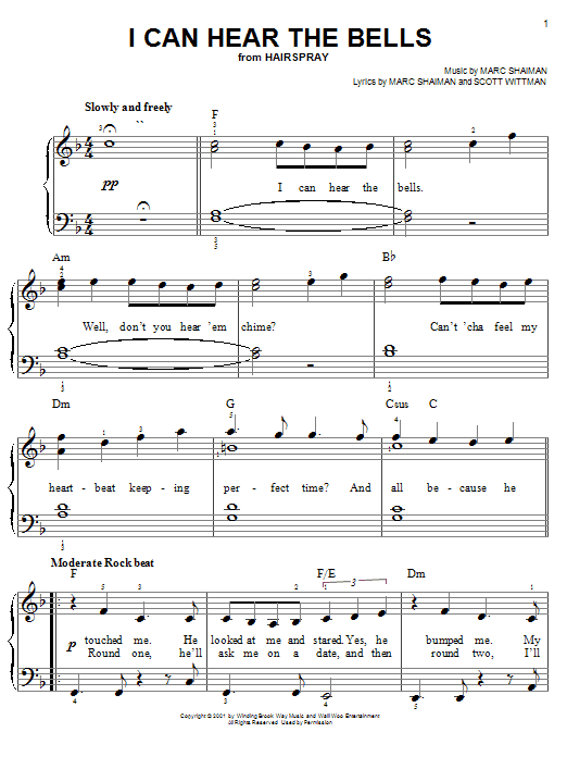 Marc Shaiman I Can Hear The Bells Sheet Music Notes & Chords for Piano, Vocal & Guitar (Right-Hand Melody) - Download or Print PDF