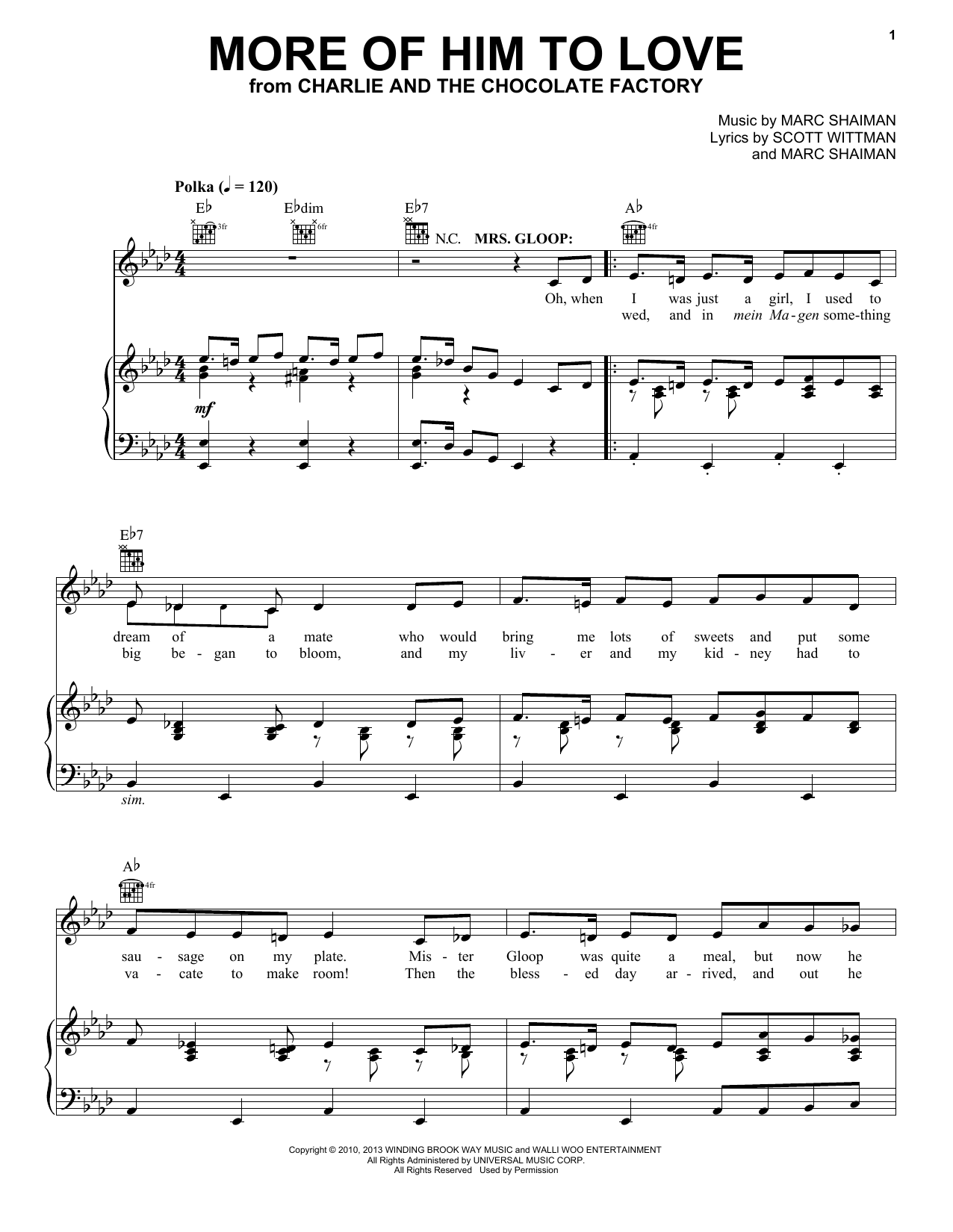 Marc Shaiman More Of Him To Love Sheet Music Notes & Chords for Piano & Vocal - Download or Print PDF
