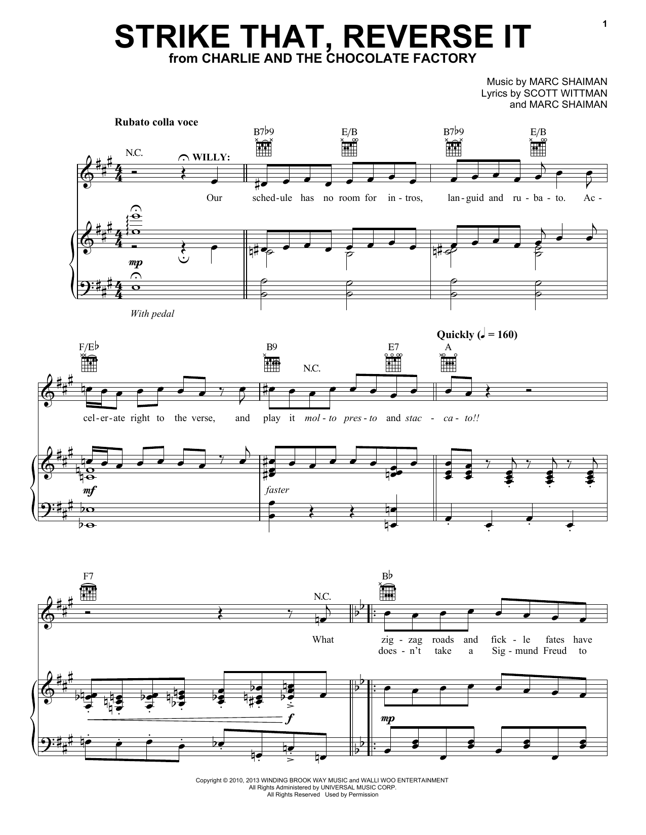 Marc Shaiman Strike That, Reverse It Sheet Music Notes & Chords for Piano & Vocal - Download or Print PDF