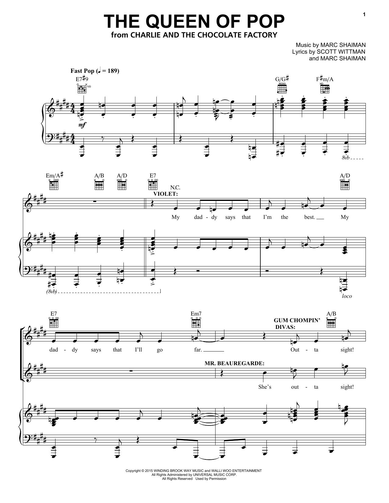 Marc Shaiman The Queen Of Pop Sheet Music Notes & Chords for Piano & Vocal - Download or Print PDF