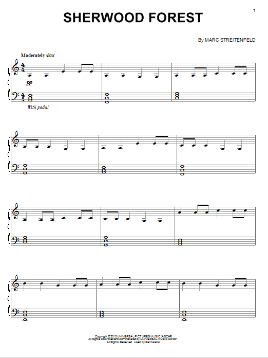 Marc Streitenfeld Sherwood Forest Sheet Music Notes & Chords for Piano - Download or Print PDF