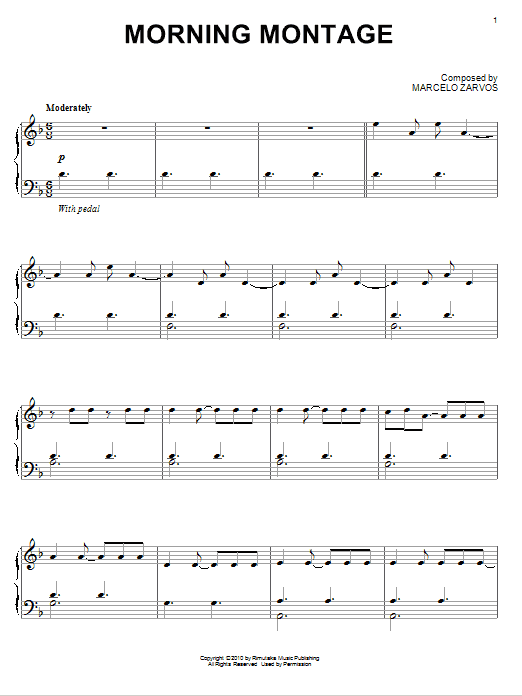 Marcelo Zarvos Morning Montage Sheet Music Notes & Chords for Piano - Download or Print PDF Marcelo Zarvos Morning Montage Sheet Music Notes & Chords for Piano - Download or Print PDF