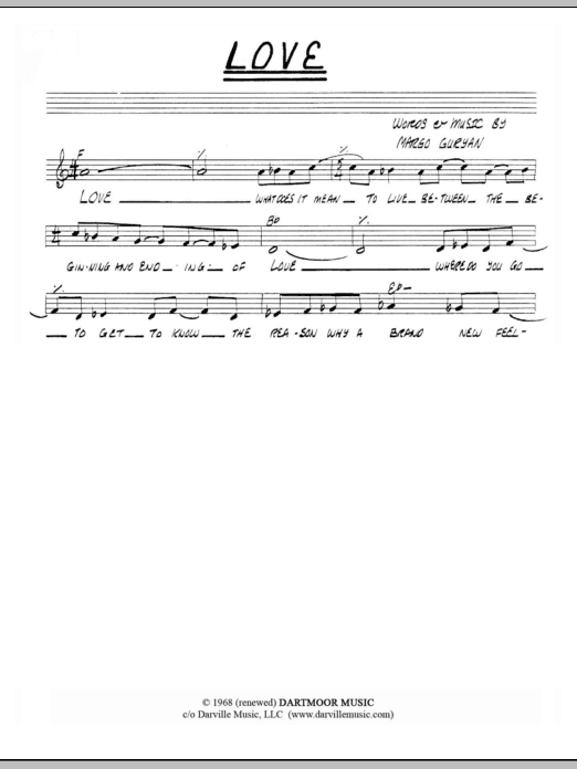 Margo Guryan Love Sheet Music Notes & Chords for Lead Sheet / Fake Book - Download or Print PDF