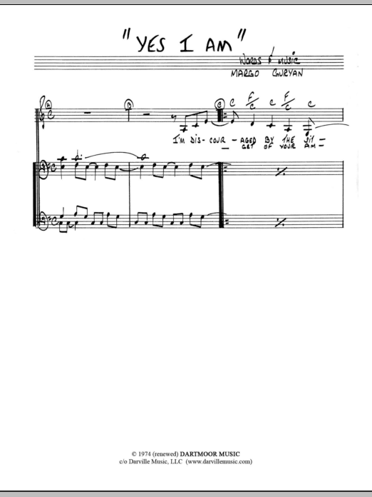 Margo Guryan Yes I Am Sheet Music Notes & Chords for Lead Sheet / Fake Book - Download or Print PDF
