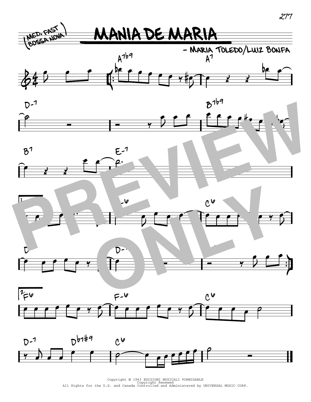 Maria Toledo Mania De Maria Sheet Music Notes & Chords for Real Book – Melody & Chords - Download or Print PDF