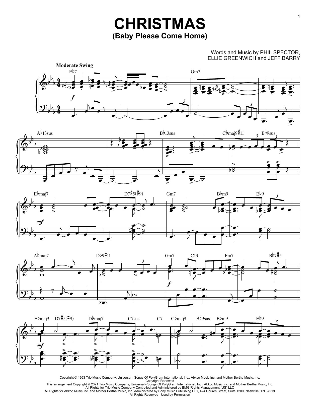 Mariah Carey Christmas (Baby Please Come Home) [Jazz version] (arr. Brent Edstrom) Sheet Music Notes & Chords for Piano Solo - Download or Print PDF