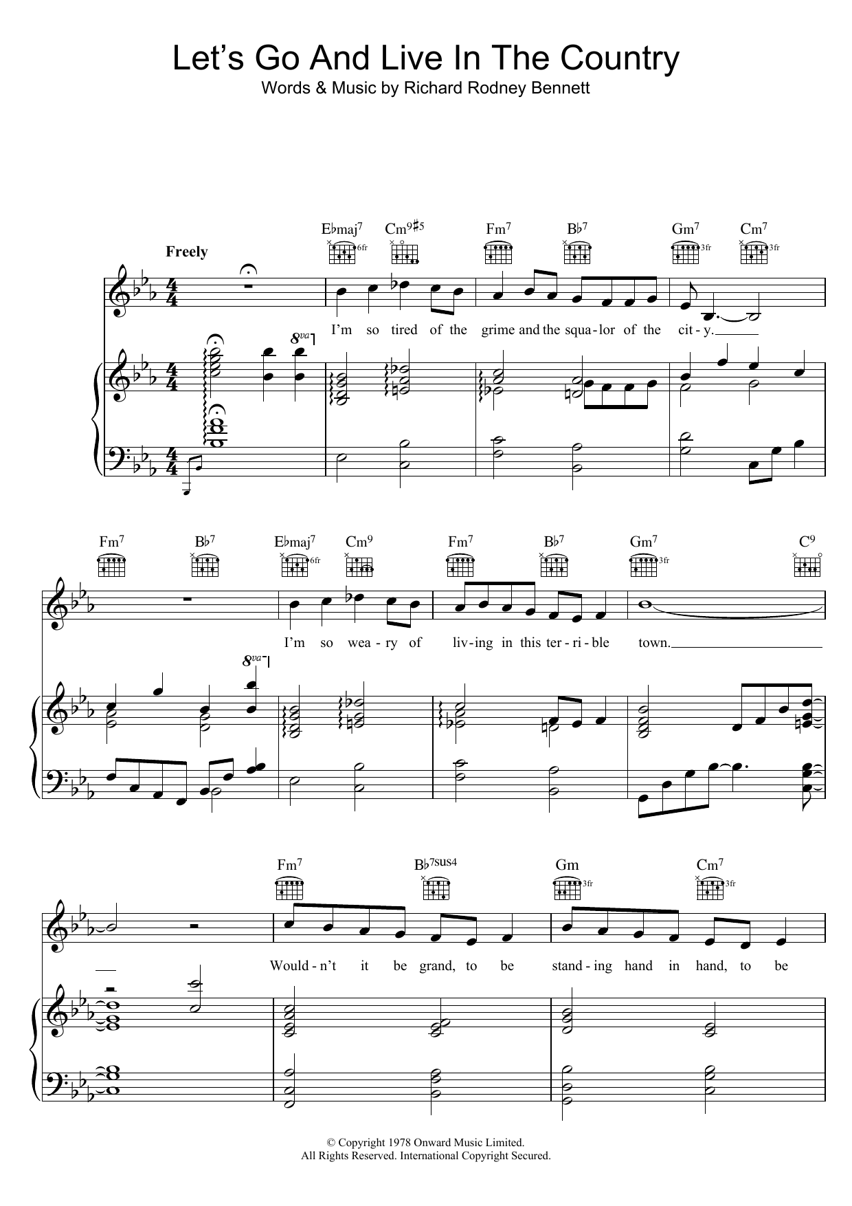 Marian Montgomery Let's Go And Live In The Country Sheet Music Notes & Chords for Piano, Vocal & Guitar - Download or Print PDF