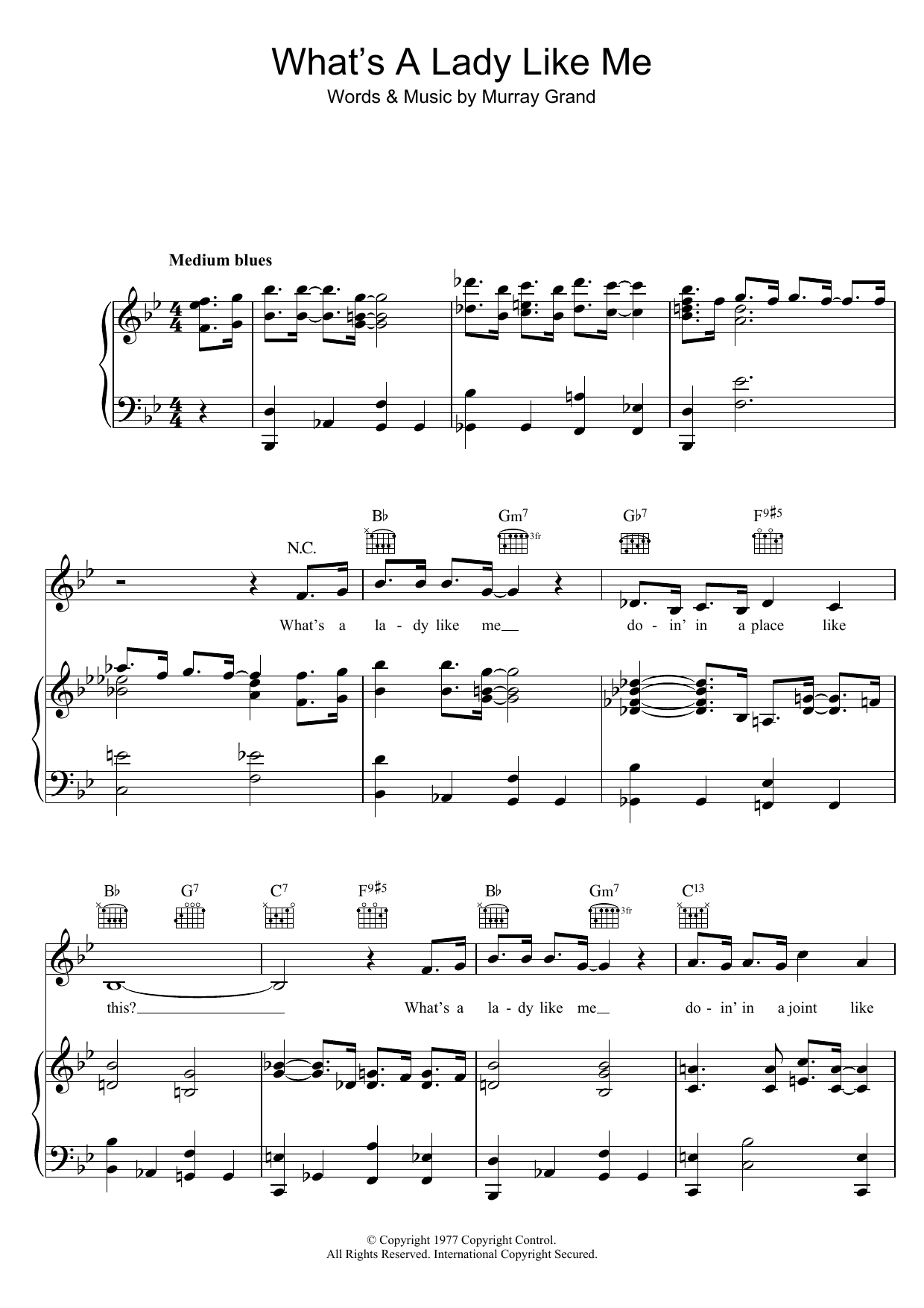 Marian Montgomery What's A Lady Like Me Sheet Music Notes & Chords for Piano, Vocal & Guitar (Right-Hand Melody) - Download or Print PDF
