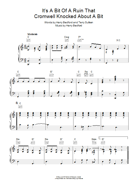 Marie Lloyd It's A Bit Of A Ruin That Cromwell Knocked About A Bit Sheet Music Notes & Chords for Piano, Vocal & Guitar (Right-Hand Melody) - Download or Print PDF