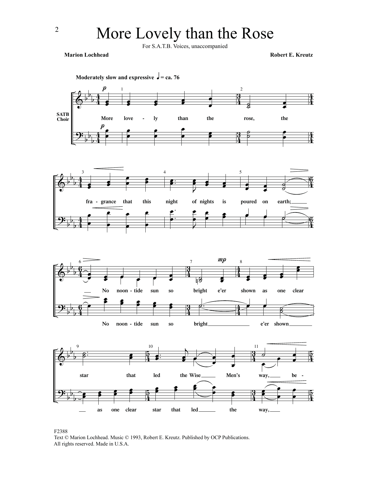 Marion Lochhead More Lovely than the Rose Sheet Music Notes & Chords for Choral - Download or Print PDF