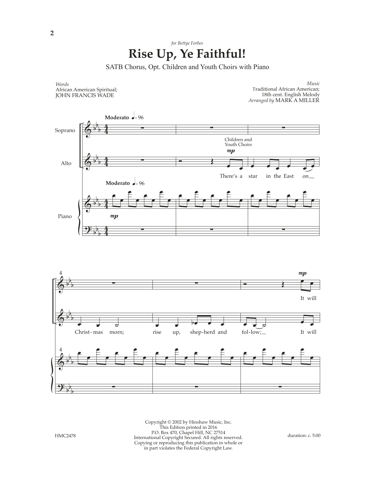Mark A. Miller Rise Up, Ye Faithful Sheet Music Notes & Chords for SATB Choir - Download or Print PDF