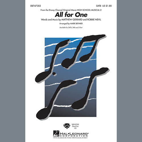 Mark Brymer, All For One (from High School Musical 2), SATB