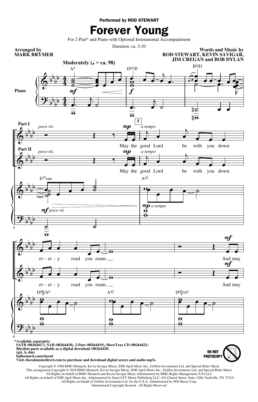 Mark Brymer Forever Young Sheet Music Notes & Chords for SATB - Download or Print PDF