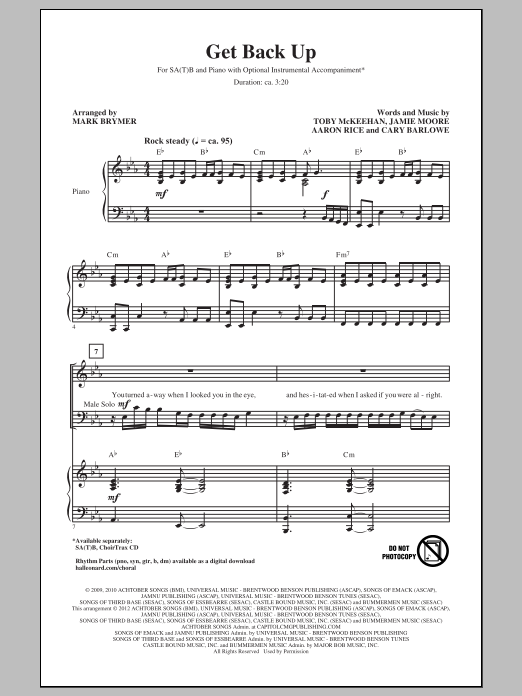 Mark Brymer Get Back Up Sheet Music Notes & Chords for SATB - Download or Print PDF