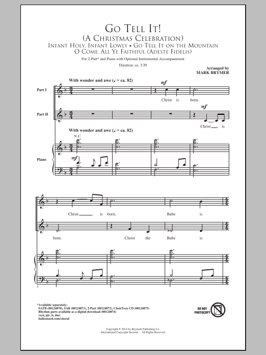 Mark Brymer Go Tell It! (A Christmas Celebration) Sheet Music Notes & Chords for SATB - Download or Print PDF