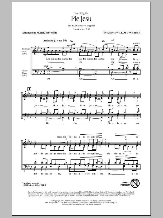 Mark Brymer Pie Jesu (from Requiem) Sheet Music Notes & Chords for SSA - Download or Print PDF
