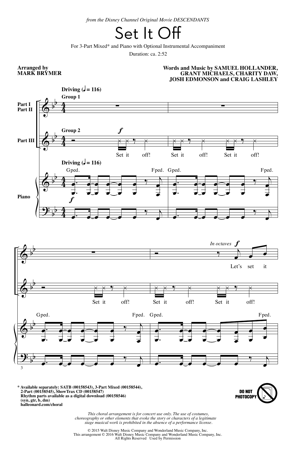 Mark Brymer Set It Off Sheet Music Notes & Chords for SATB - Download or Print PDF