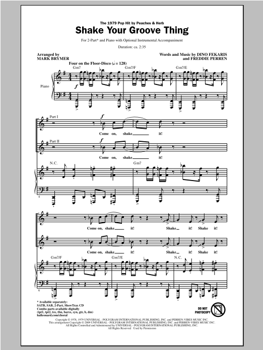 Peaches & Herb Shake Your Groove Thing (arr. Mark Brymer) Sheet Music Notes & Chords for SAB - Download or Print PDF