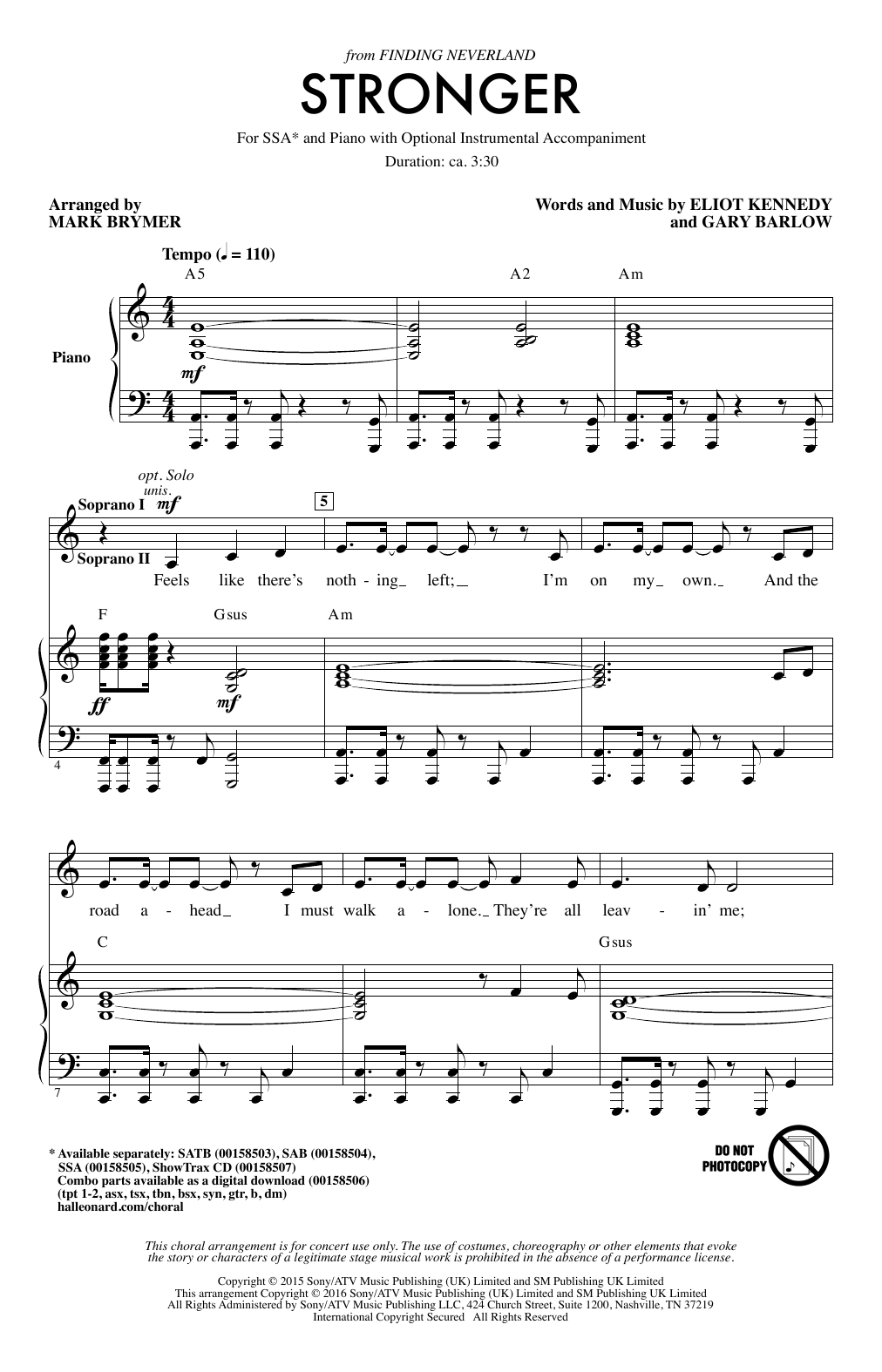 Mark Brymer Stronger Sheet Music Notes & Chords for SSA - Download or Print PDF