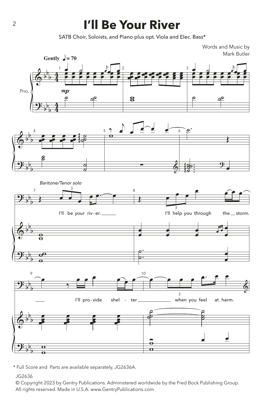 Mark Butler I'll Be Your River Sheet Music Notes & Chords for SATB Choir - Download or Print PDF