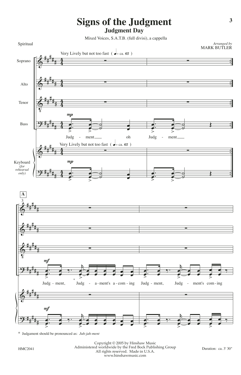 Mark Butler Signs Of The Judg Ment Sheet Music Notes & Chords for SATB Choir - Download or Print PDF