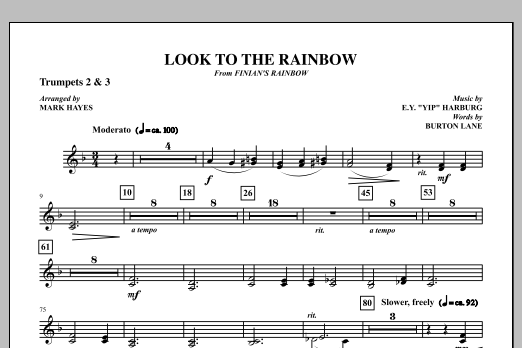 Mark Hayes Look To The Rainbow - Bb Trumpet 2,3 Sheet Music Notes & Chords for Choir Instrumental Pak - Download or Print PDF