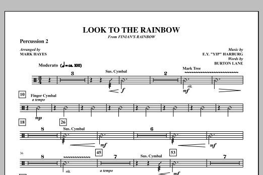 Mark Hayes Look To The Rainbow - Percussion 2 Sheet Music Notes & Chords for Choir Instrumental Pak - Download or Print PDF