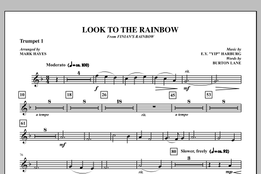 Mark Hayes Look To The Rainbow - Trumpet 1 Sheet Music Notes & Chords for Choir Instrumental Pak - Download or Print PDF