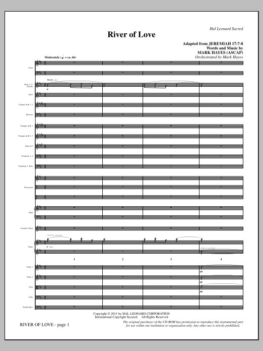 Mark Hayes River Of Love - Full Score Sheet Music Notes & Chords for Choir Instrumental Pak - Download or Print PDF