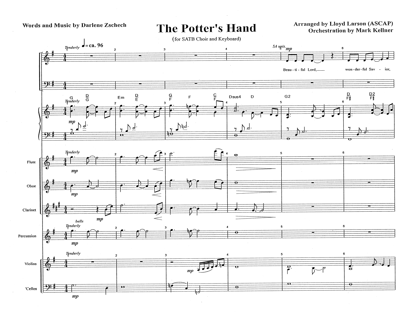 Mark Kellner The Potter's Hand - Full Score Sheet Music Notes & Chords for Choir Instrumental Pak - Download or Print PDF