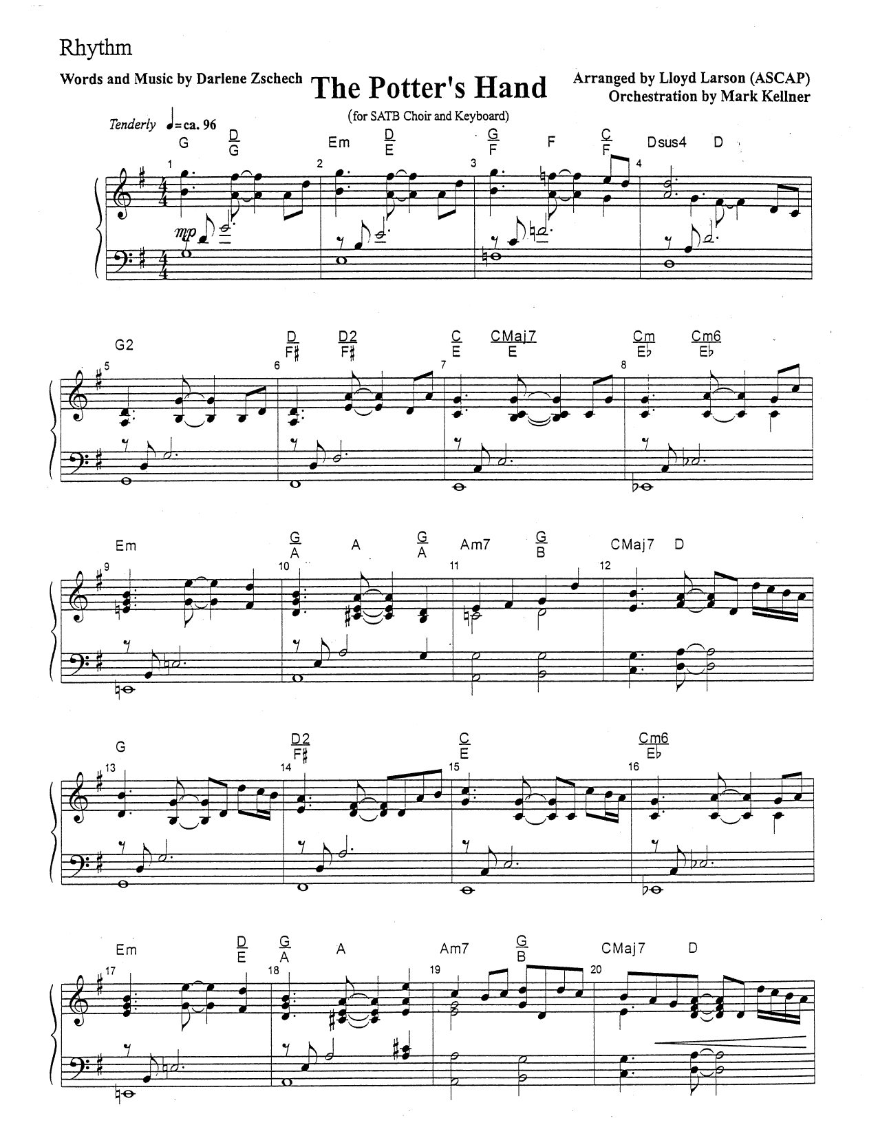 Mark Kellner The Potter's Hand - Rhythm Sheet Music Notes & Chords for Choir Instrumental Pak - Download or Print PDF