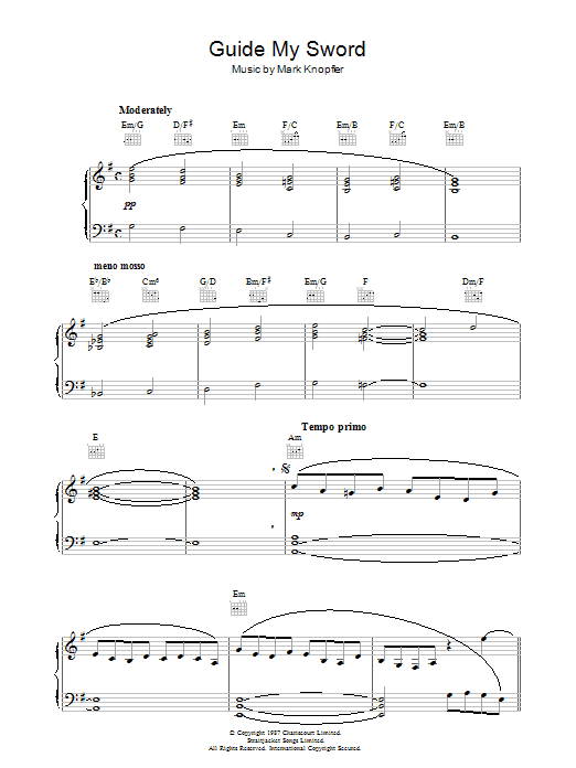 Mark Knopfler Guide My Sword (from The Princess Bride) Sheet Music Notes & Chords for Piano - Download or Print PDF