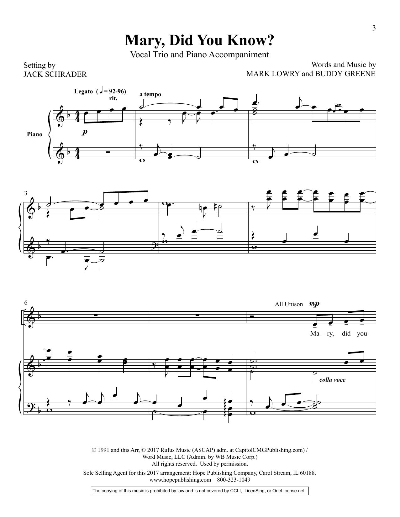 Mark Lowry Mary, Did You Know? (arr. Jack Schrader) Sheet Music Notes & Chords for Choir - Download or Print PDF
