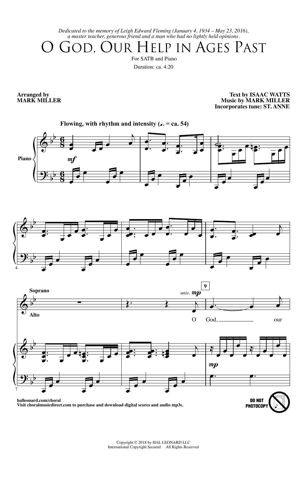 Mark Miller O God, Our Help In Ages Past Sheet Music Notes & Chords for SATB Choir - Download or Print PDF
