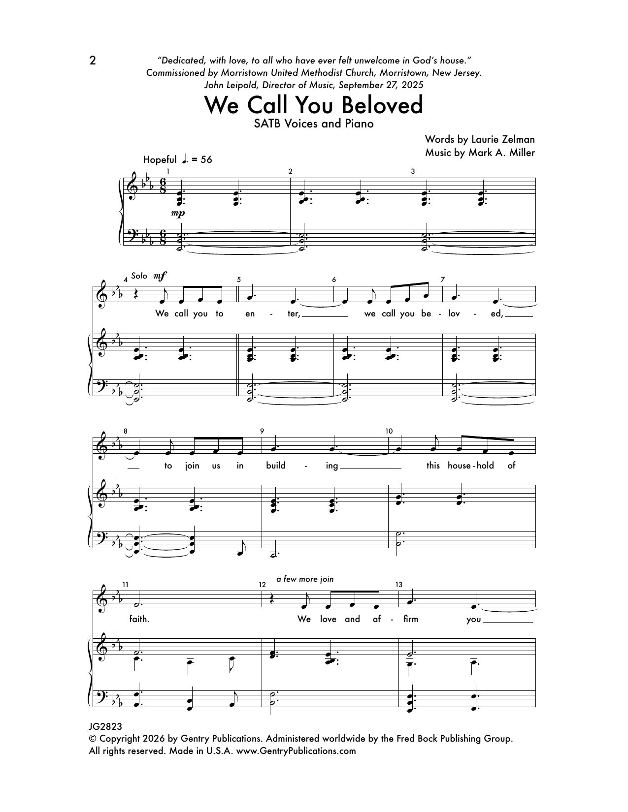 Mark Miller We Call You Beloved Sheet Music Notes & Chords for SATB Choir - Download or Print PDF