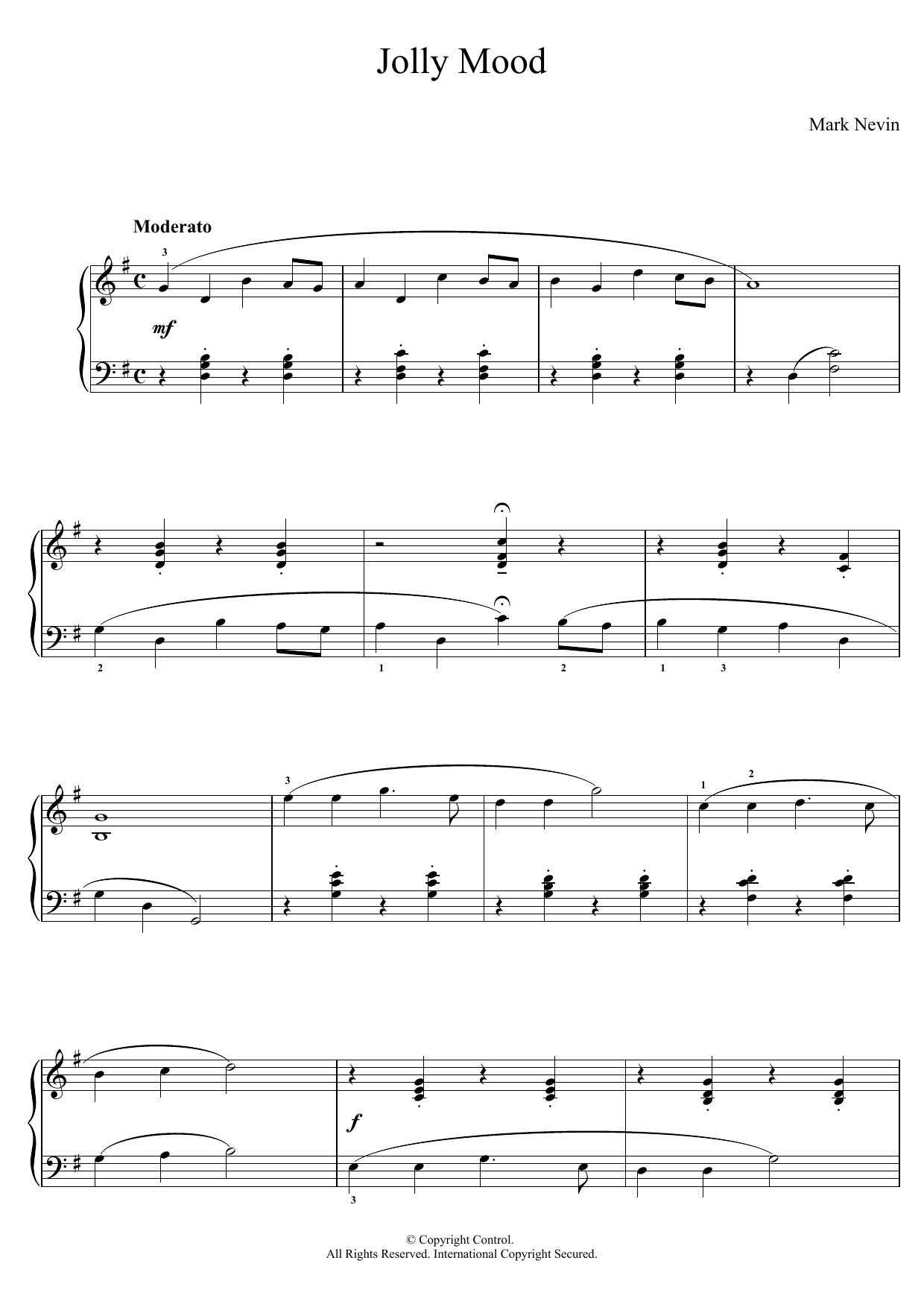 Mark Nevin Jolly Mood Sheet Music Notes & Chords for Easy Piano - Download or Print PDF