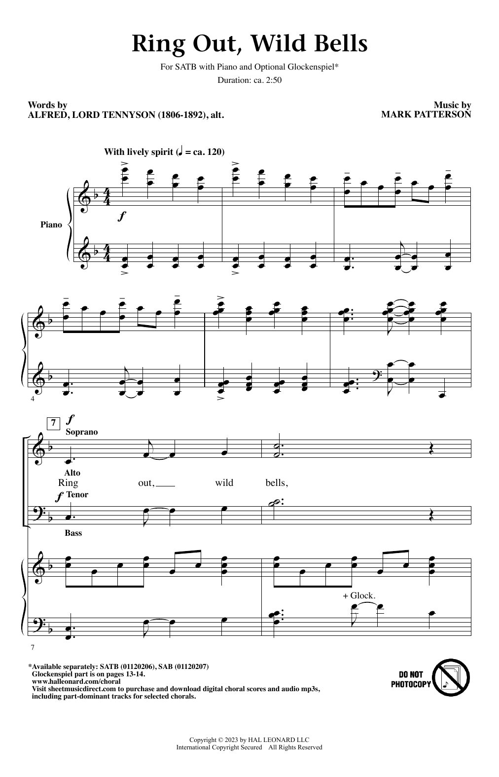 Mark Patterson Ring Out, Wild Bells Sheet Music Notes & Chords for SATB Choir - Download or Print PDF