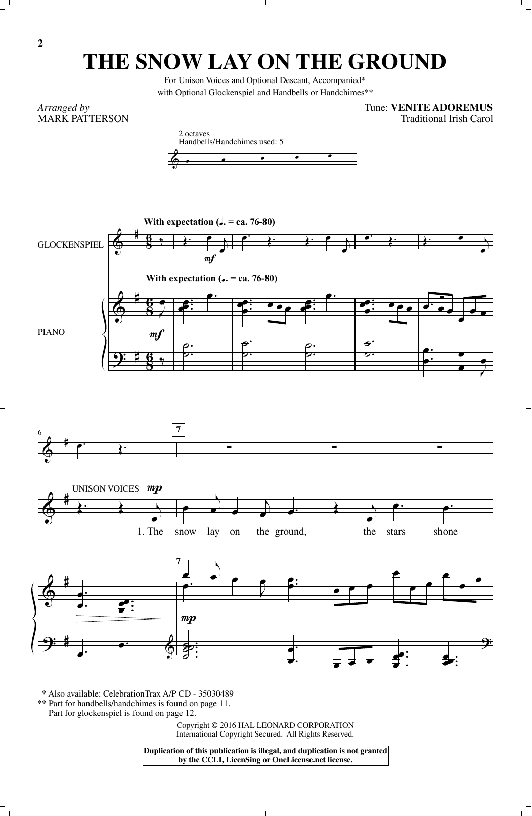 Mark Patterson The Snow Lay On The Ground Sheet Music Notes & Chords for Choral - Download or Print PDF