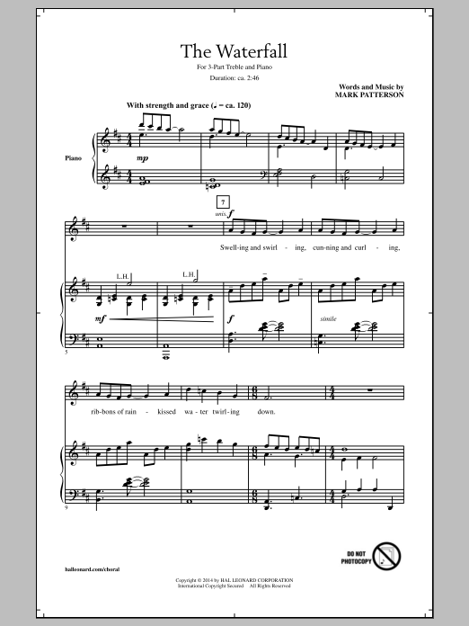 Mark Patterson The Waterfall Sheet Music Notes & Chords for 3-Part Treble - Download or Print PDF