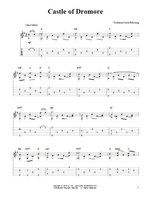Mark Phillips Castle Of Dromore Sheet Music Notes & Chords for Easy Guitar Tab - Download or Print PDF