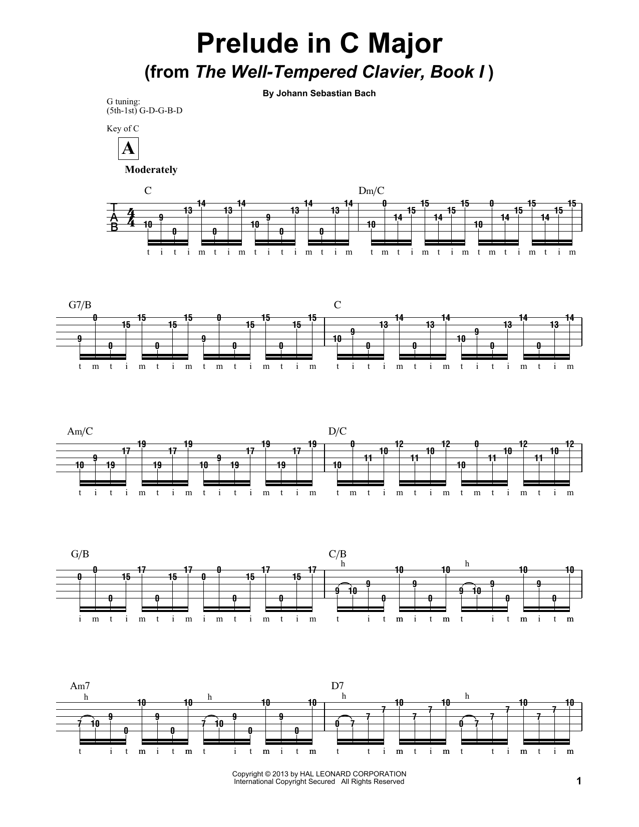 Mark Phillips Prelude in C Major Sheet Music Notes & Chords for Banjo - Download or Print PDF